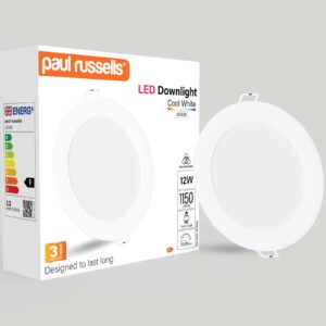 12W, LED Round Ceiling Downlights, 1150 Lumens, 4000K Cool White, Non-Dimmable Panel Spotlights