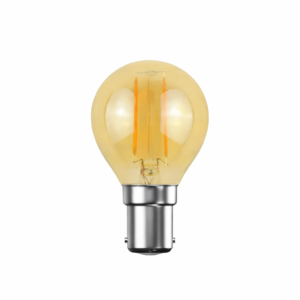 LED Filament Golf Ball 2W=25W Extra Warm White Amber 2200K SBC B15 Small Bayonet Cap [10 Bulbs]