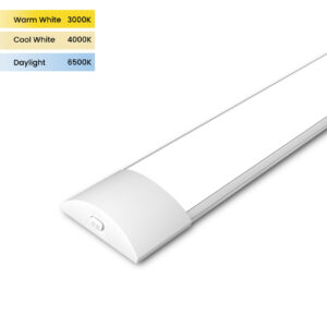 5ft, 50W LED Batten Light, 6000 Lumens, 3000K/4000K/6500K 3CCT, 120° Indoor Ceiling Tube Light