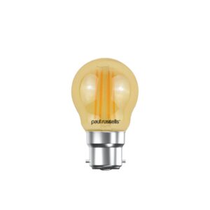 LED Filament Golf Ball 4W=35W Extra Warm White Amber 2200K BC B22 Bayonet Cap Bulbs