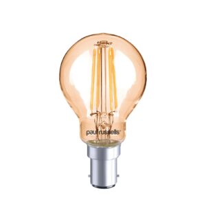 LED Filament Golf Ball 4W=40W Extra Warm White Amber 2200K SBC B15 Small Bayonet Cap Bulbs