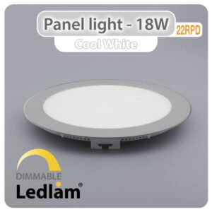 LED Panel Light 18W Round 22RPD silver- dimmable