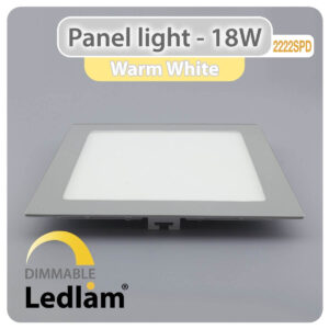 LED Panel Light 18W Square 2222SPD silver - dimmable