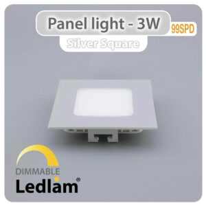 LED Panel Light 3W Square 99SPD - silver - dimmable