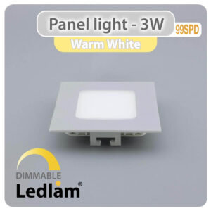 LED Panel Light 3W Square 99SPD - silver - dimmable