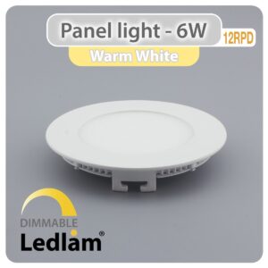 LED Panel Light 6W Round 12RPD - dimmable