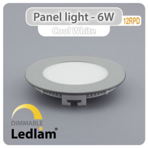 LED Panel Light 6W Round 12RPD silver - dimmable
