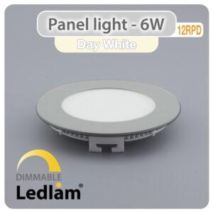 LED Panel Light 6W Round 12RPD silver - dimmable