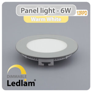 LED Panel Light 6W Round 12RPD silver - dimmable