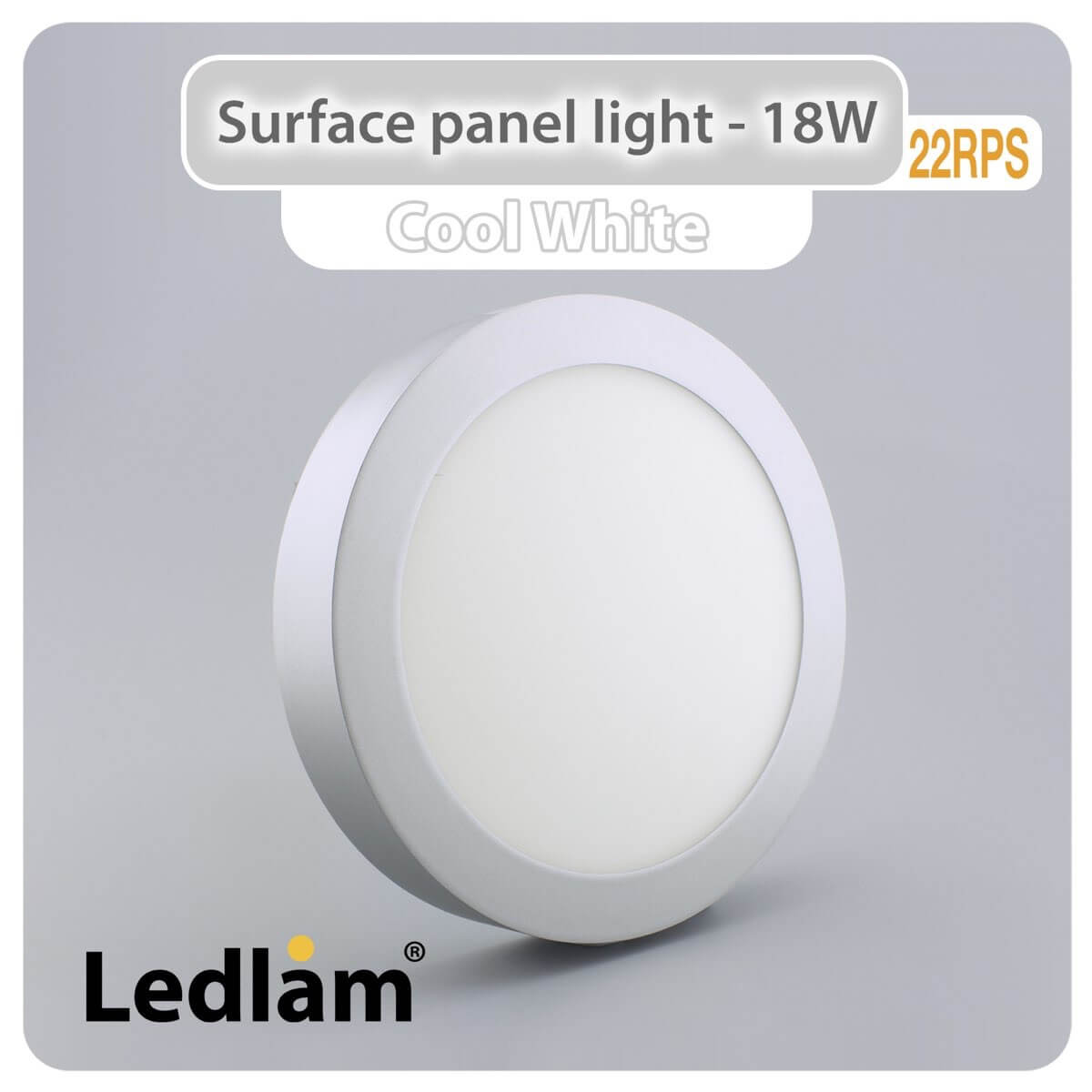 LED Surface Panel Light 18W Round 22RPS silver