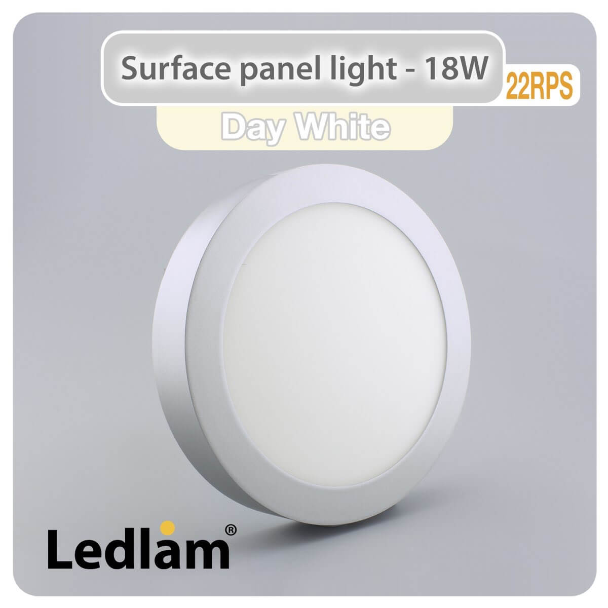 LED Surface Panel Light 18W Round 22RPS silver