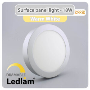 LED Surface Panel Light 18W Round 22RPSD silver - dimmable