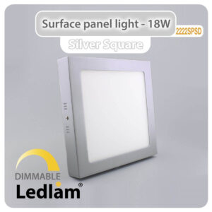 LED Surface Panel Light 18W Square 2222SPSD silver - dimmable