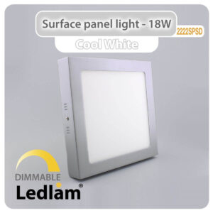 LED Surface Panel Light 18W Square 2222SPSD silver - dimmable