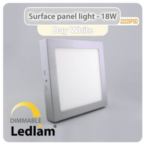 LED Surface Panel Light 18W Square 2222SPSD silver - dimmable