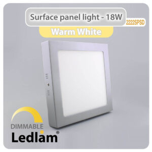 LED Surface Panel Light 18W Square 2222SPSD silver - dimmable