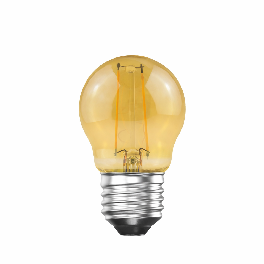 LED Filament Golf Ball 2.5W=20W Extra Warm White Amber 2200K ES E27 Edison Screw Bulbs
